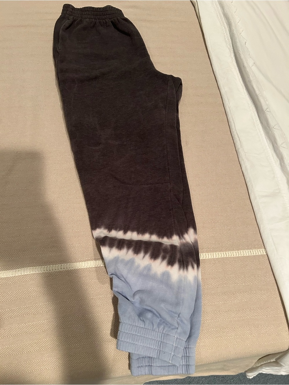 Tie-Dye Jogger Pants in Charcoal & Light Blue